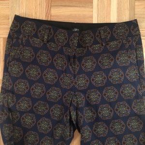 Loft Navy Print Marisa Pants